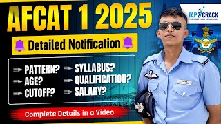 AFCAT 1 2025 Detailed Notification  AFCAT 1 2025 Age Syllabus Cutoff Pattern Salary  Tap2Crack [upl. by Noside]