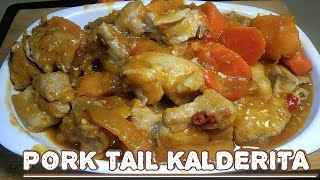 PAANU MAGLUTO NG MASARAP PORK TAIL KALDERITA PINOY RECIPEpork kaldereta pinoy [upl. by Ecirtam494]