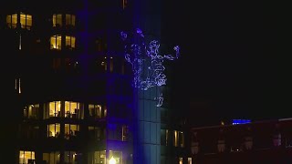 35foot puppet scales Amway Grand as ArtPrize kicks off [upl. by Ambrosane]