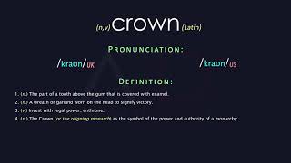 Crown Meaning And Pronunciation  Audio Dictionary [upl. by Ley]