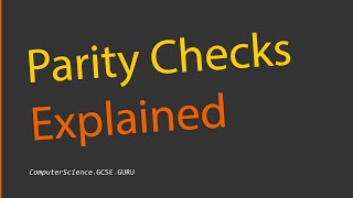 Parity Check and Parity Bits Error Detection [upl. by Quinn557]