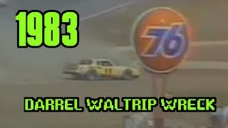 Darrell Waltrip 1983 Daytona 500 huge Crash English Commentary [upl. by Siuqcram]