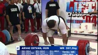 Istvan Arvai DL3975kg125 World Record Powerlifting IPF WorldChamp2004 [upl. by Herby]