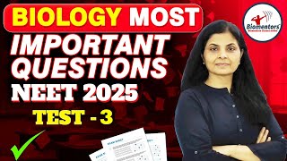 Biology most important questions test  3 l NEET 2025 l Rewind test series neetpreparation [upl. by Adallard]