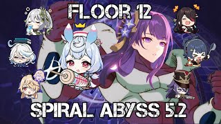 Burst Sigewinne DPS and Overload Raiden  ver 52  Floor 12 Spiral Abyss [upl. by Bibbye]