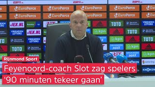 Arne Slot na Feyenoordsc Heerenveen 31 Ik zag een intense wedstrijd [upl. by Etty]