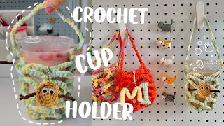 🐱Crochet Beginner project  Cup Holder No Sewing  Easy and quick Step by Step Tutorial  15min [upl. by Eynobe868]