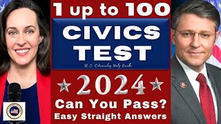 1 to 100 Civics Test 2024 Challenge with Easy Direct Answers US Citizenship Ciudadania Americana [upl. by Eadie370]