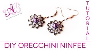 DIY Tutorial Orecchini Ninfee peyote con perline e Twin  Water Lily Earrings Tutorial [upl. by Fortin]