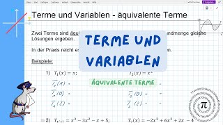 Terme und Variablen  äquivalente Terme [upl. by Neenad]