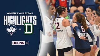 HIGHLIGHTS  UConn Volleyball Beats Dartmouth Starts Season with Program Best 90 Record [upl. by Nick973]