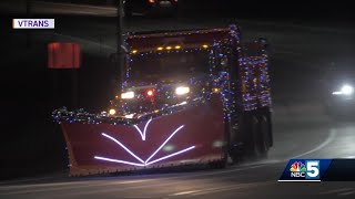 Vtrans snowplow covered in holiday lights has a special mission [upl. by Yrokcaz]