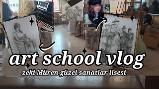 Art School Vlog  Zeki Müren Güzel Sanatlar Lisesi sınav haftası Art vlog [upl. by Nirrok]