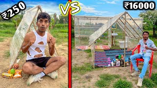 Overnight Survival Challenge  Low budget Transparent house challenge 🏠 ₹250 VS ₹16000 [upl. by Alica]