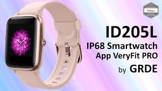 ID205L Smartwatch  H205L  GRDE ID205L  Montre connectée IP68  App Veryfit Pro  Unboxing [upl. by Nyleve]