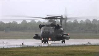 Sikorsky CH53 helicopter landing during heavy rain at Geilenkirchen HD [upl. by Hada]