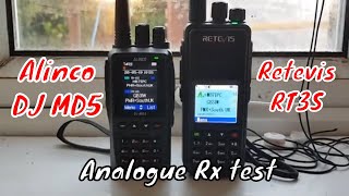 Alinco DJ MD5 vs Retevis RT3S DMR Ham radio on analogue [upl. by Nilre828]