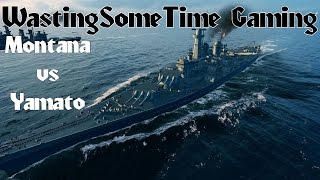 Montana vs Yamato combat World of Warships gameplay [upl. by Kalvn84]