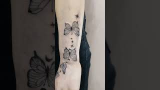 Butterfly tattoo covered by safe film [upl. by Annaed97]