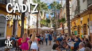 CADIZ Spain  Historic city and lovely beaches 4k Travel Walk [upl. by Aurelea]