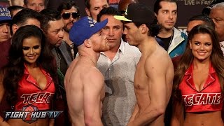 HERE WE GO THE FULL CANELO VS CHAVEZ JR WEIGH IN FACE OFF VIDEO [upl. by Gracye]