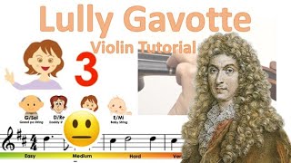 Gavotte by JBLully  Suzuki Violin book 2  sheet music and easy violin tutorial [upl. by Frierson]