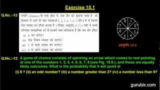 Hindi  Ex 151  Q12  A game of chance consists of spinning Ch 15  Math for Class X CBSE [upl. by Antoinetta279]