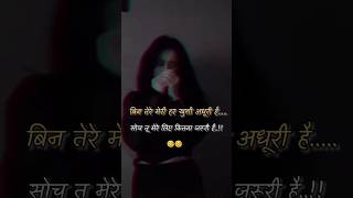 Bin tere meri har khushi🥹sad love shayari bestpoetry shortvideos shortsviral youtubshort [upl. by Enid]