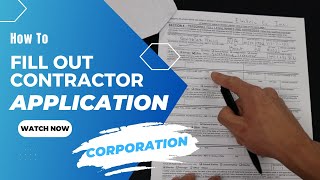 How to Fill Out the Contractor License Application  Step By Step  For Corporation 2024 [upl. by Nosremaj55]