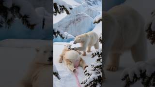 A rescue teams care saved a pregnant polar bear giving her and her cubs a new chance polarbear [upl. by Amata]