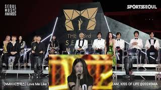 33rd SMA Seoul Music Awards idols reaction to NMIXX [upl. by Lissy]