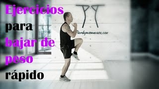 Ejercicios para bajar de peso rápido en casa HIIT [upl. by Kosse]