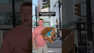 Stranger Stops Pedestrian On The Street With A Mystery Box Shorts [upl. by Yhtimit]