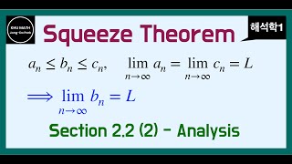 해석학1 22절 2  조임 정리 squeeze theorem [upl. by Ries157]