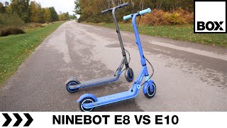 Ninebot E8 vs E10 Comparison  Segways New Kids Electric Scooter Range [upl. by Magna]