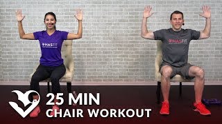 25 Min Chair Exercises Sitting Down Workout  Seated Exercise for Seniors Elderly amp EVERYONE ELSE [upl. by Zoeller788]