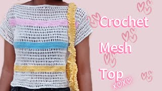 Mesh top crochet tutorial by yarn and hook it [upl. by Riha477]