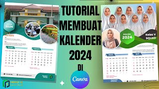 CARA MEMBUAT KALENDER 2024 DI CANVA  MEMBUAT DESAIN KALENDER 2024 DI CANVA [upl. by Marnie]