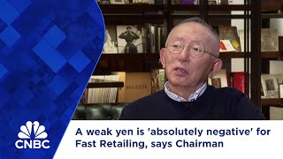 A weak yen is absolutely negative for Fast Retailing says Chairman [upl. by Onitnevuj]