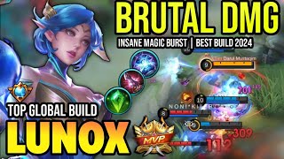 LUNOX BEST BUILD 2024  TOP GLOBAL LUNOX GAMEPLAY  MOBILE LEGENDS✓ [upl. by Eesdnyl]