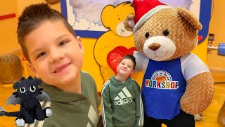 🐻 BUILDABEAR with CALEB and MOMMY Caleb MAKES a DRAGON FRIEND at BuildaBear Workshop [upl. by Atal]