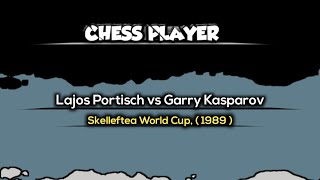 Lajos Portisch vs Garry Kasparov  Skelleftea World Cup  1989 [upl. by Zaremski]