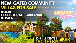 Kochi  New Gated Community Villas For Sale  105  12 Cents  29823344 SqFt  All Amenities [upl. by Latrina]