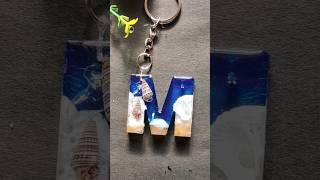 uv resin alphabet keychain  M letter keychain shorts trending diy uv uvresin uvresincraft [upl. by Tierell]