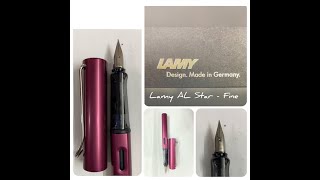 Unboxing and Review of Lamy AL Star  Black Purple  Fine nib [upl. by Nagey470]