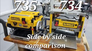 Dewalt DW735 and DW734 thickness planer side by side comparison [upl. by Am]