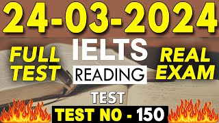 IELTS Reading Test 2024 with Answers  24032024  Test No  150 [upl. by Edivad]