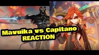 Mavuika vs Capitano REACTION Genshin Impact [upl. by Nichy]