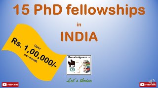 15 PhD Scholarship in INDIA  15 PhD Fellowship in INDIA  Any discipline [upl. by Sset]