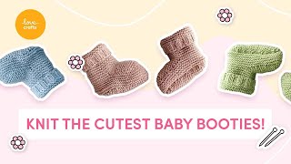 CUTE ALERT How to Knit Baby Booties  SUPER EASY [upl. by Tedd]